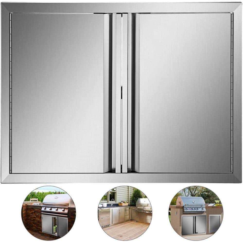 Vevor BBQ Access Door H Double BBQ Door Stainless Steel with Recessed Handle Outdoor Kitchen Doors - MT - Mrs Treak