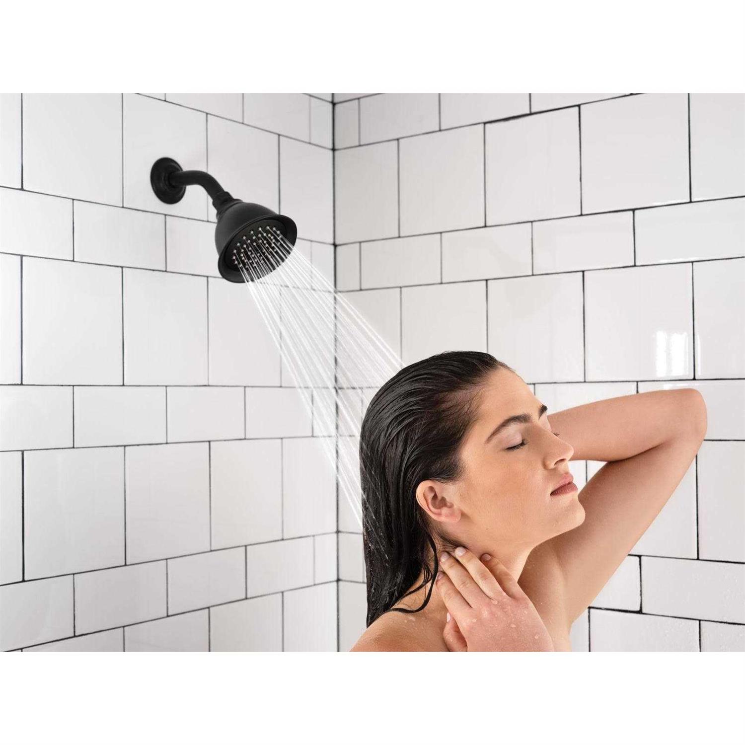 Moen Caldwell Matte Black 1-handle Single Function Round Bathtub and Shower Faucet Valve Included - MT - Mrs Treak