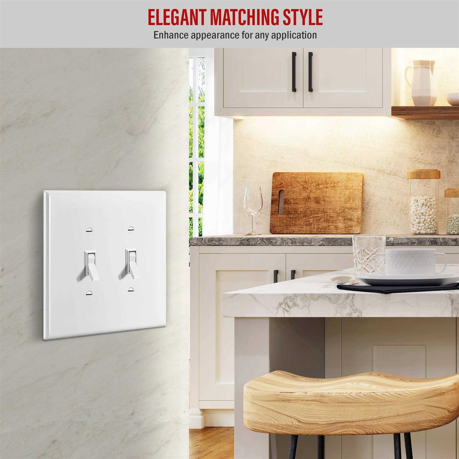 Enerlites Double Paddle Rocker Decorator Switch Ground Terminal - MT - Mrs Treak