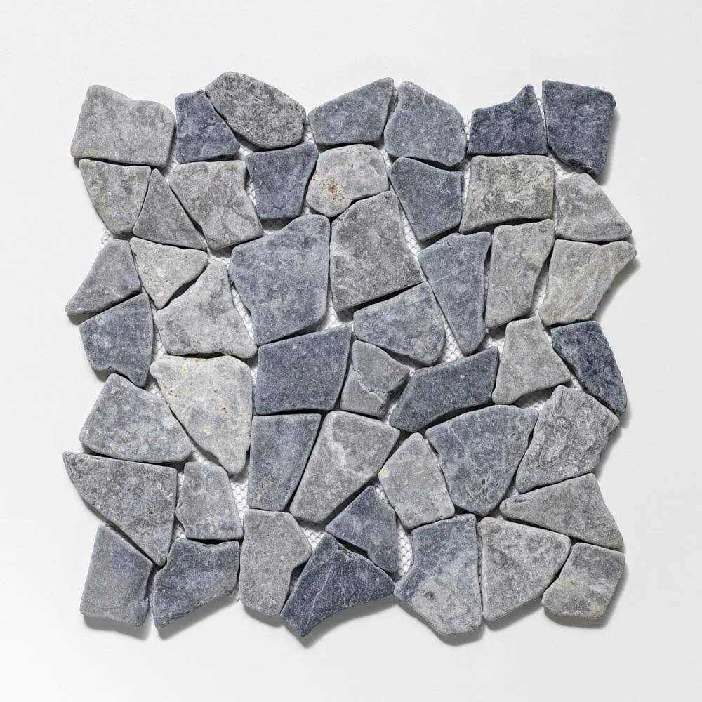 Tile Connection Classic Pebble Tile Grey/White/Black 11-1/2 in. x 11-1/2 in. x 12.7mm Mesh-Mounted Mosaic Tile - MT - Mrs Treak