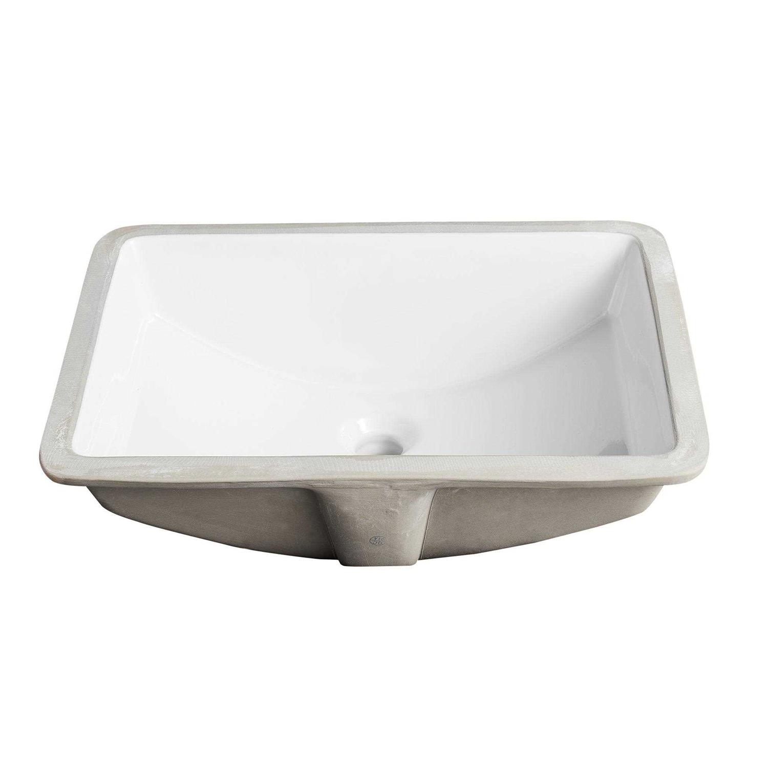 DeerValley DV-1U0086 Ally Rectangular 20.9” X 14.7” Vitreous China Undermount Bathroom Sink with Overflow Sink Finish - MT - Mrs Treak
