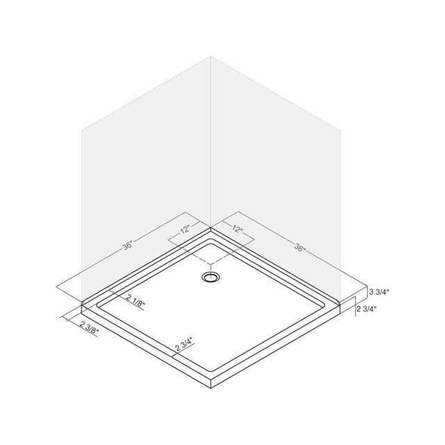 DreamLine DLT-1034482 SlimLine 34 in. x 48 in. Double Threshold Shower Base - MT - Mrs Treak