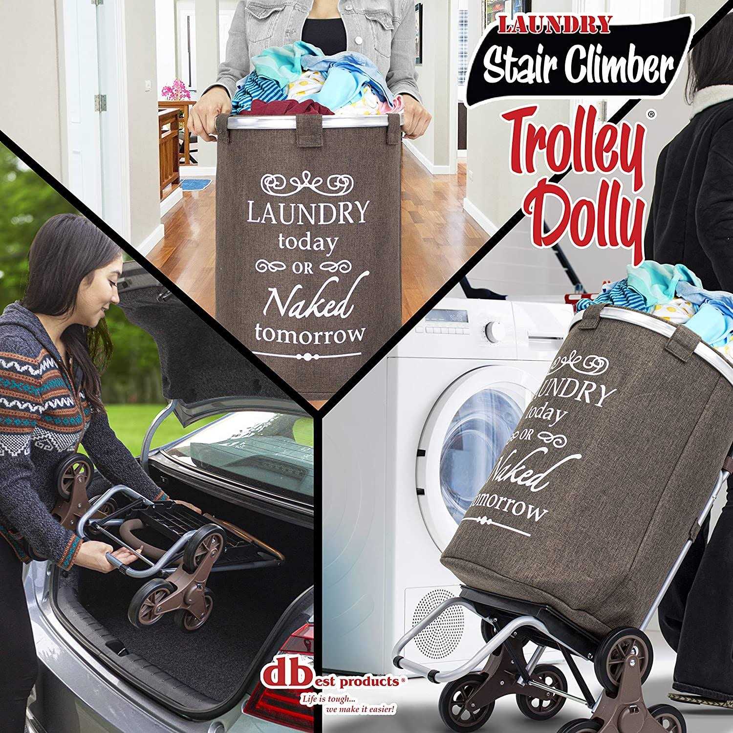 Dbest products Stair Climber Trolley Dolly Laundry Hamper - MT - Mrs Treak