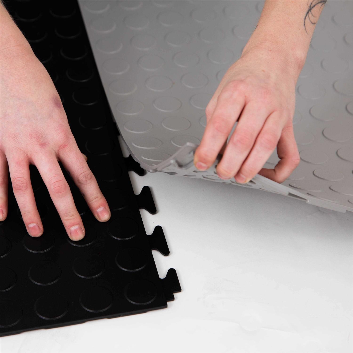 Flooringinc Coin Flex Nitro Tiles Terracotta Hidden Interlocking Garage Flooring - MT - Mrs Treak