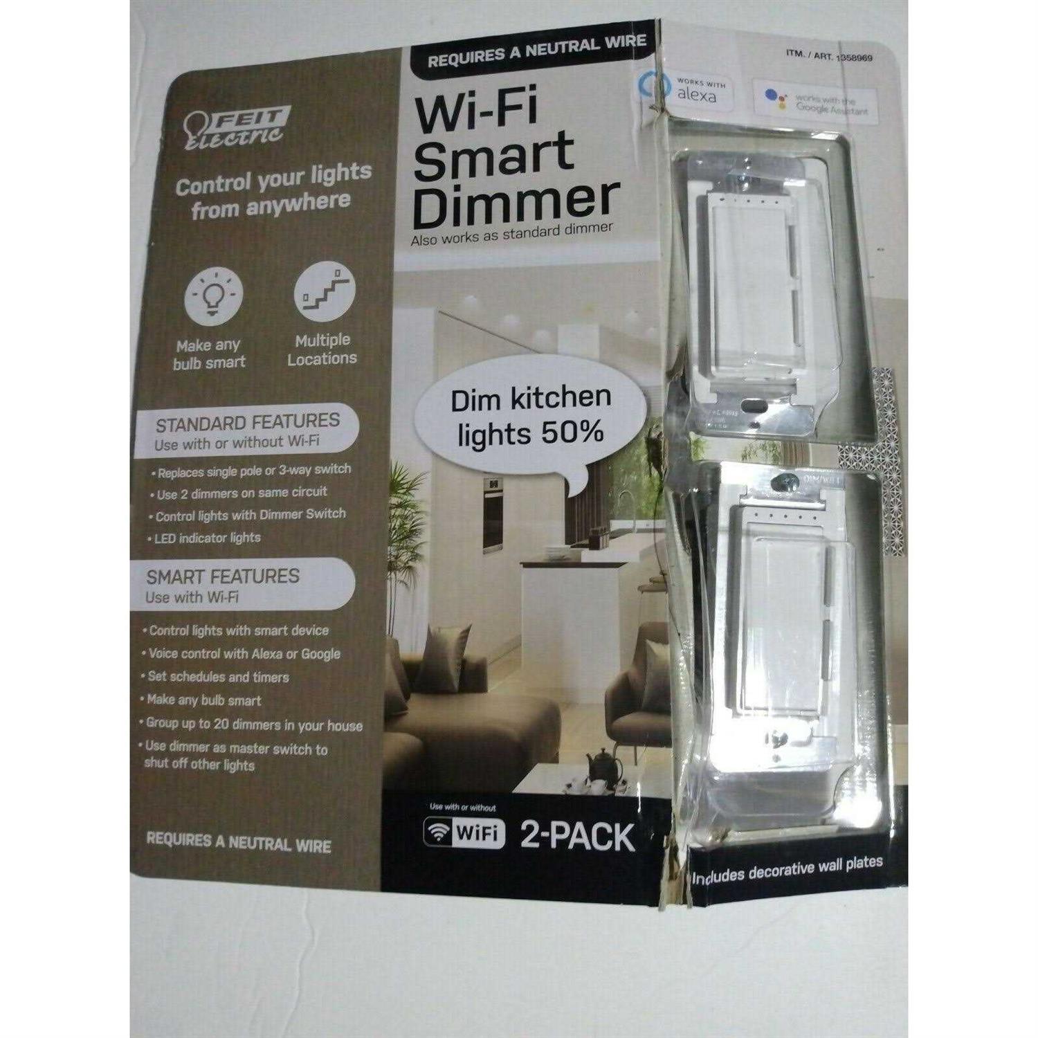 Feit Electric 15-Amp Indoor Alexa / Google Assistant Compatible Plug-in Smart Wi-Fi Single Outlet Wall Plug - MT - Mrs Treak