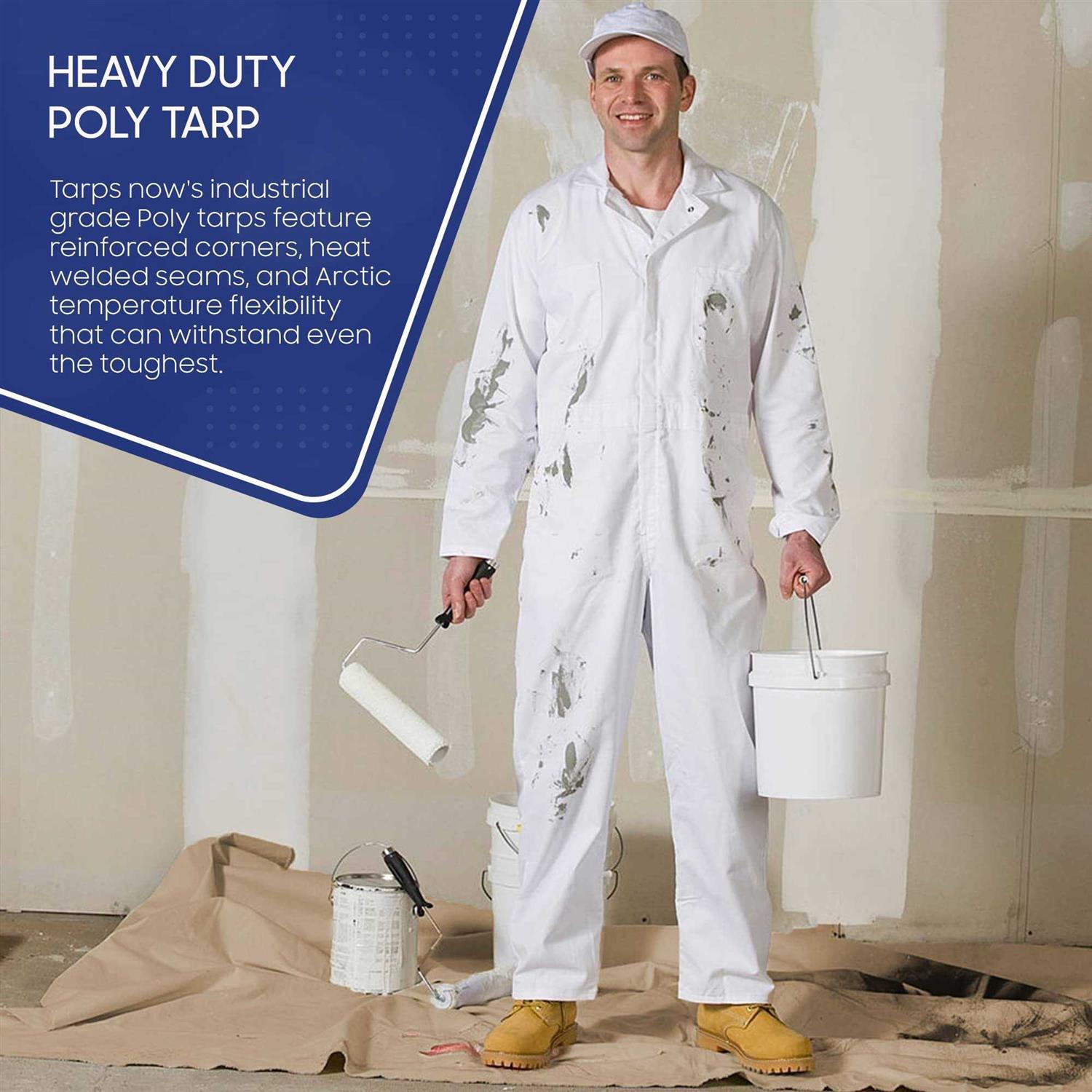 Tarps Now Waterproof Poly Tarps 12 Mil Tarp Cover with Grommets - MT - Mrs Treak