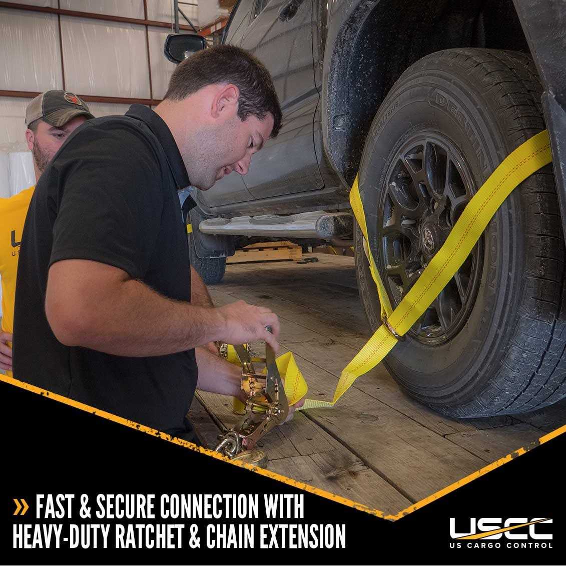 US Cargo Control Side Mount Wheel Net with Cam Buckle & 2 Ratchets and Flat Hooks - MT - Mrs Treak