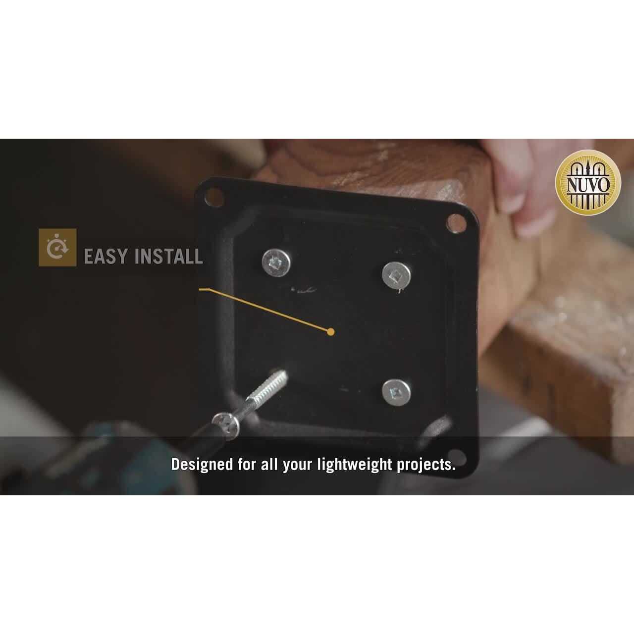 Nuvo Iron 4 in. x 4 in. Black Wood Post Connector Plate WPCP4B - MT - Mrs Treak