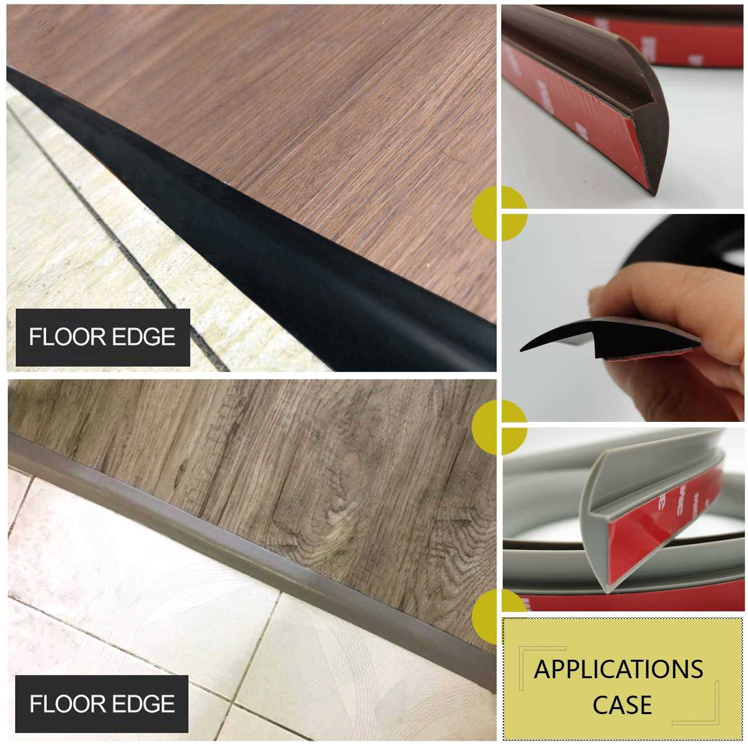 ZEYUE 6.56 FT PVC Carpet & Floor Edging Trim Strip-Threshold Transition Strips-Self Adhesive-Suitable for Threshold Transitions with a Height Less - MT - Mrs Treak
