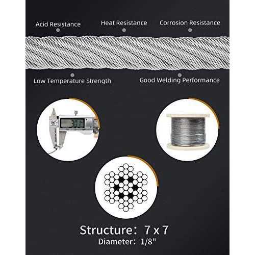 LuckIn 1/8 Stainless Steel Cable T316 Cable Railing - MT - Mrs Treak