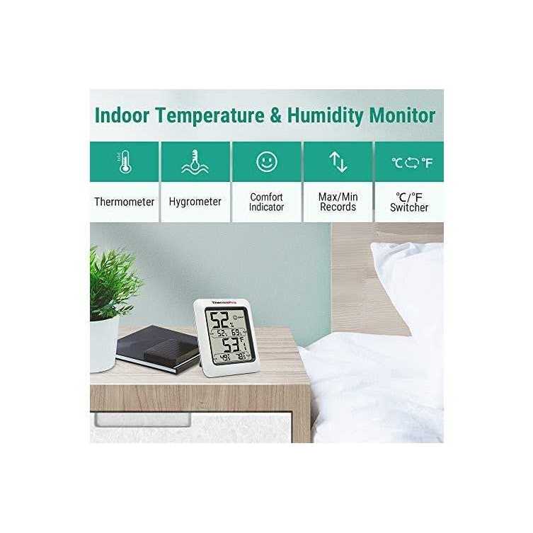 ThermoPro TP50 Digital Hygrometer Indoor Thermometer Room Thermometer and Humidity Gauge with Temperature Humidity Monitor - MT - Mrs Treak