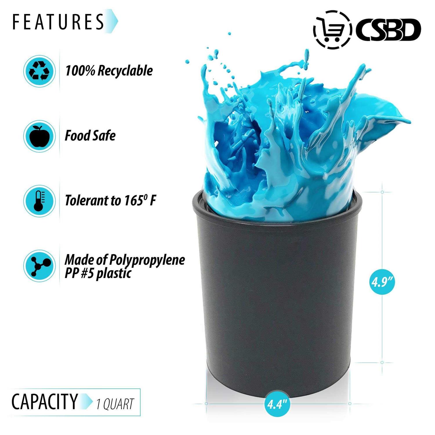 Csbd Empty Paint Can with Plastic Lid, Gallon and Quart Sizes, Unlined Multipurpose Storage for Arts and Crafts - MT - Mrs Treak