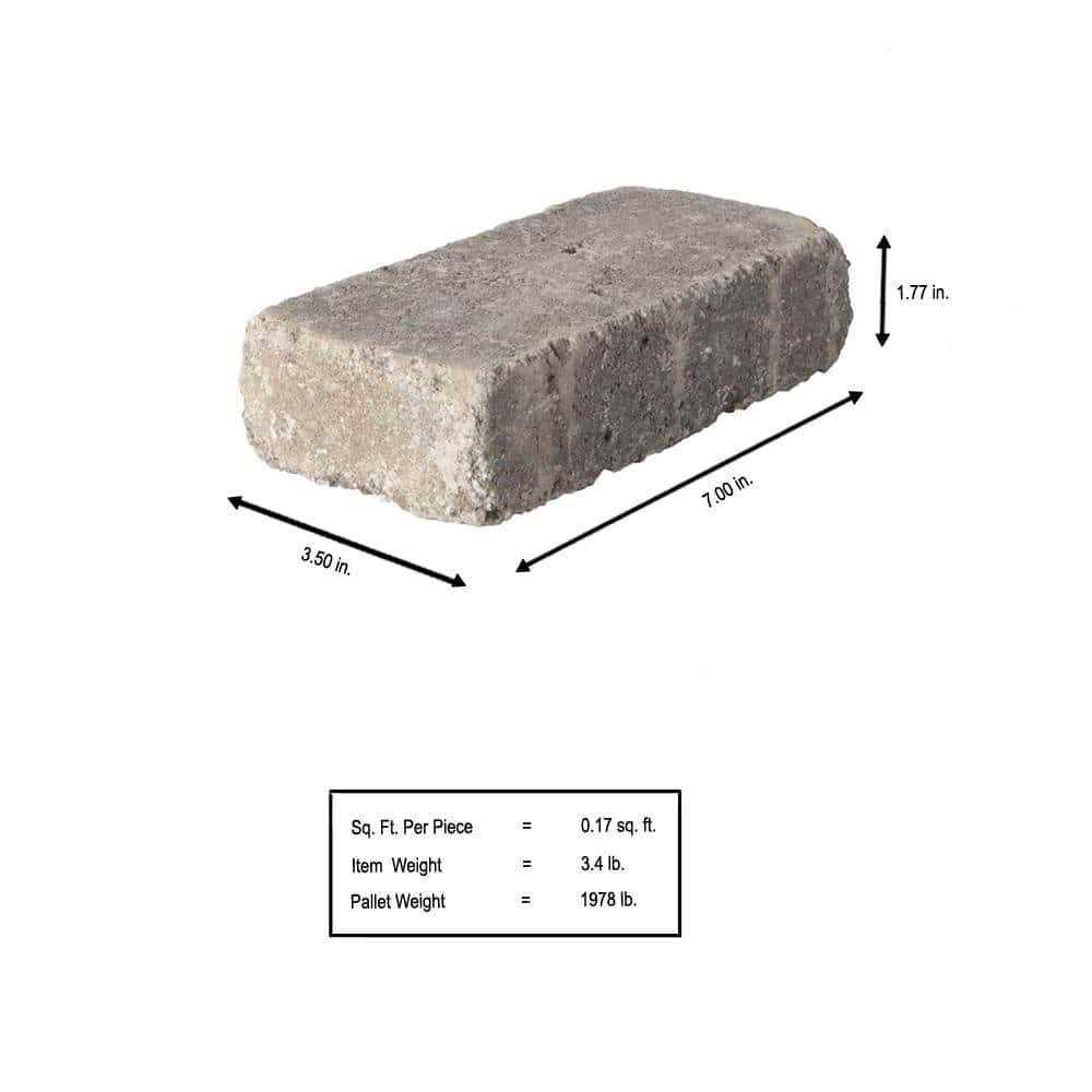 Pavestone RumbleStone Square 7 in. x 7 in. x 1.75 Concrete Paver - MT - Mrs Treak