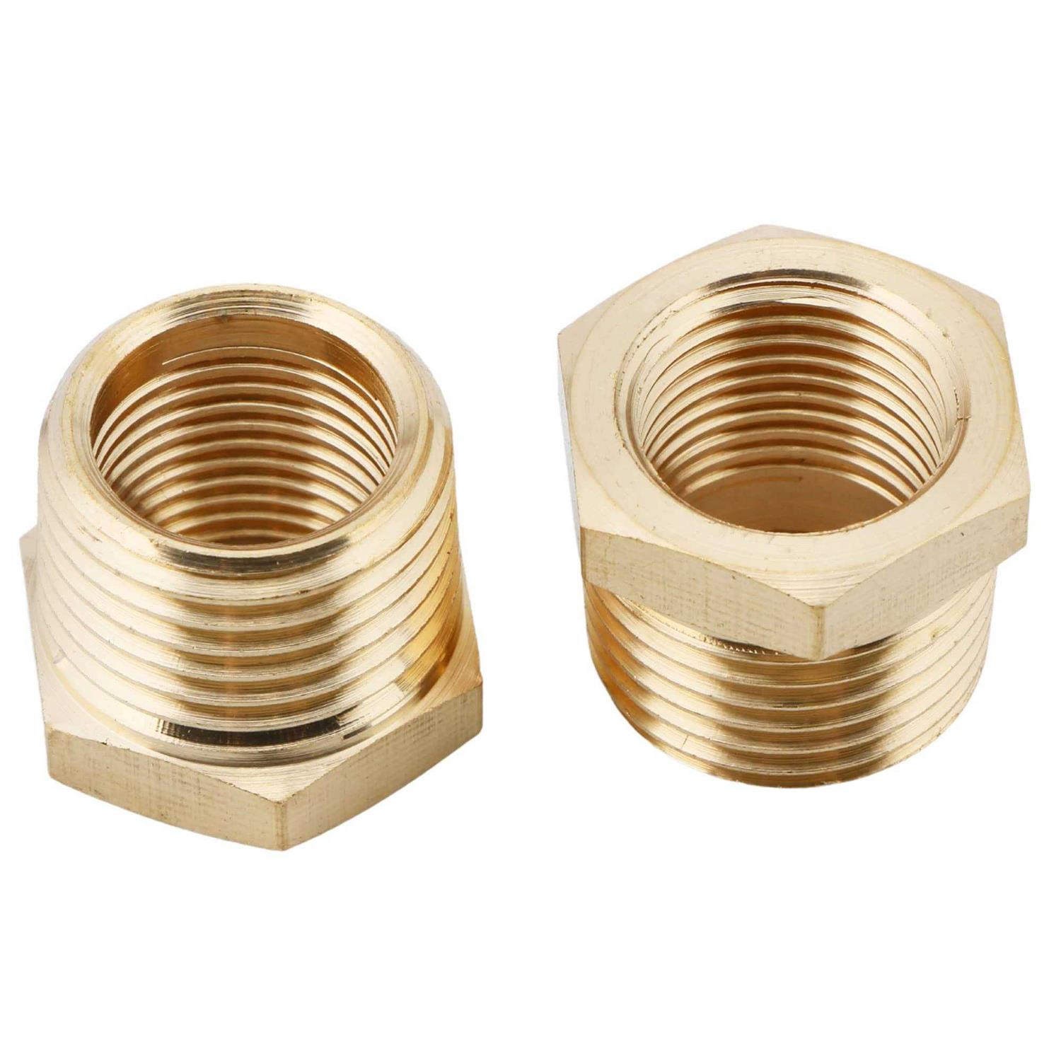 U.S. Solid 2pcs 90 Degree Barstock Street Elbow Brass Pipe Fitting NPT Male Pipe NPT Female - MT - Mrs Treak