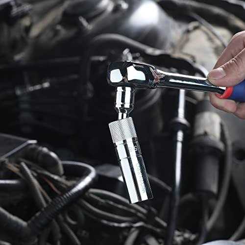 WORKPRO Magnetic Swivel Spark Plug Socket 3/8 Drive x Total Length - MT - Mrs Treak