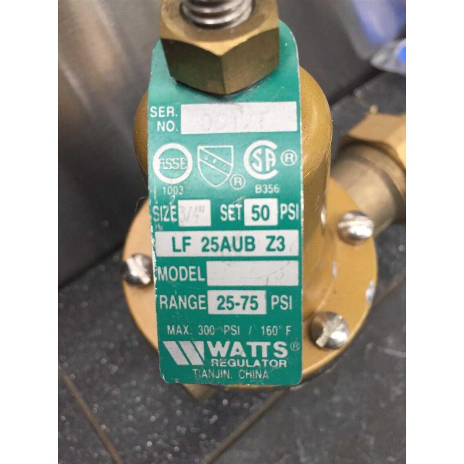 Watts Water Pressure Reducing Valve 0009589 - MT - Mrs Treak