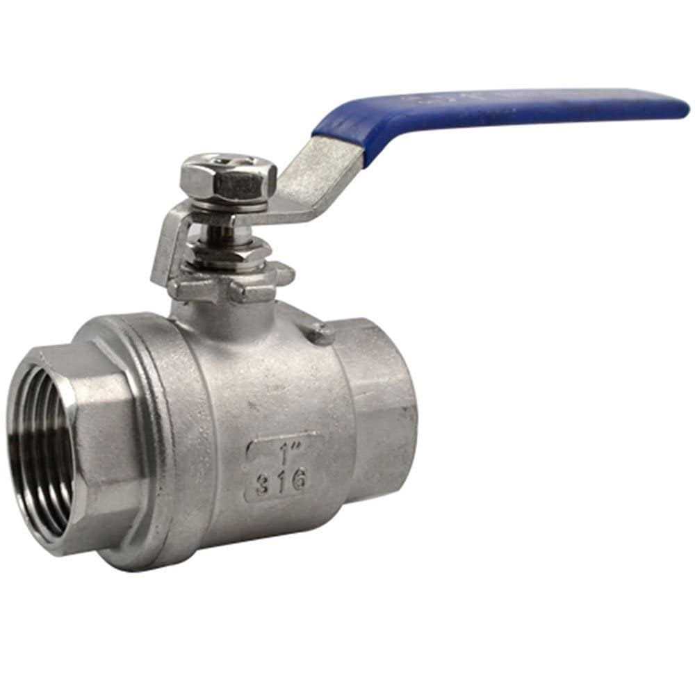 Megairon 2pcs 316 Stainless Steel 15 Full Port Ball Valve With Heavy Duty Blue Vinyl Insulation Handle - MT - Mrs Treak