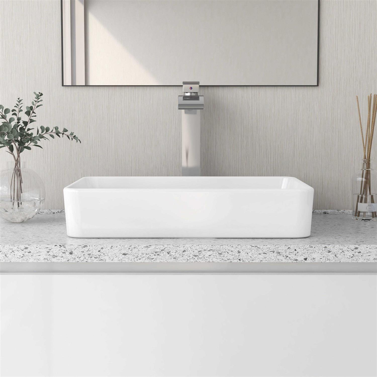 DeerValley DV-1V031 Ally 19 Ceramic Rectangular Bathroom Sink Vessel Sink Sink Finish - MT - Mrs Treak