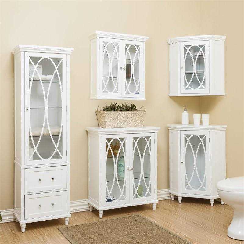 Elegant Home Fashions Slone Linen Tower with 2 Shutter Doors - MT - Mrs Treak