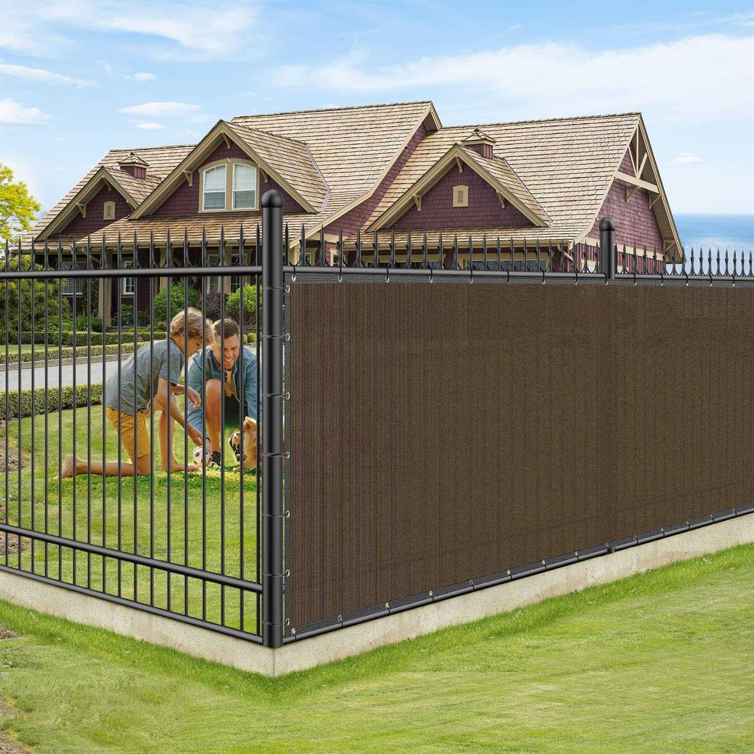 Winpull 6FT x 50FT Privacy Screen Fence Heavy Duty 170GSM Fencing Mesh Shade Net Cover Nickel-Plated Copper Grommets - MT - Mrs Treak