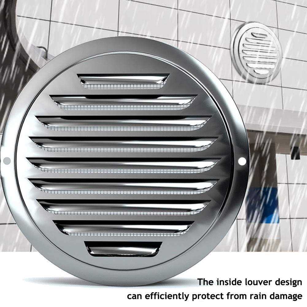 FGBB Stainless Steel Air Vents Louvered Grille Cover Vent Hood Flat Ducting Ventilation Air Vent Wall Air Outlet with Fly Screen Mesh for House - MT - Mrs Treak