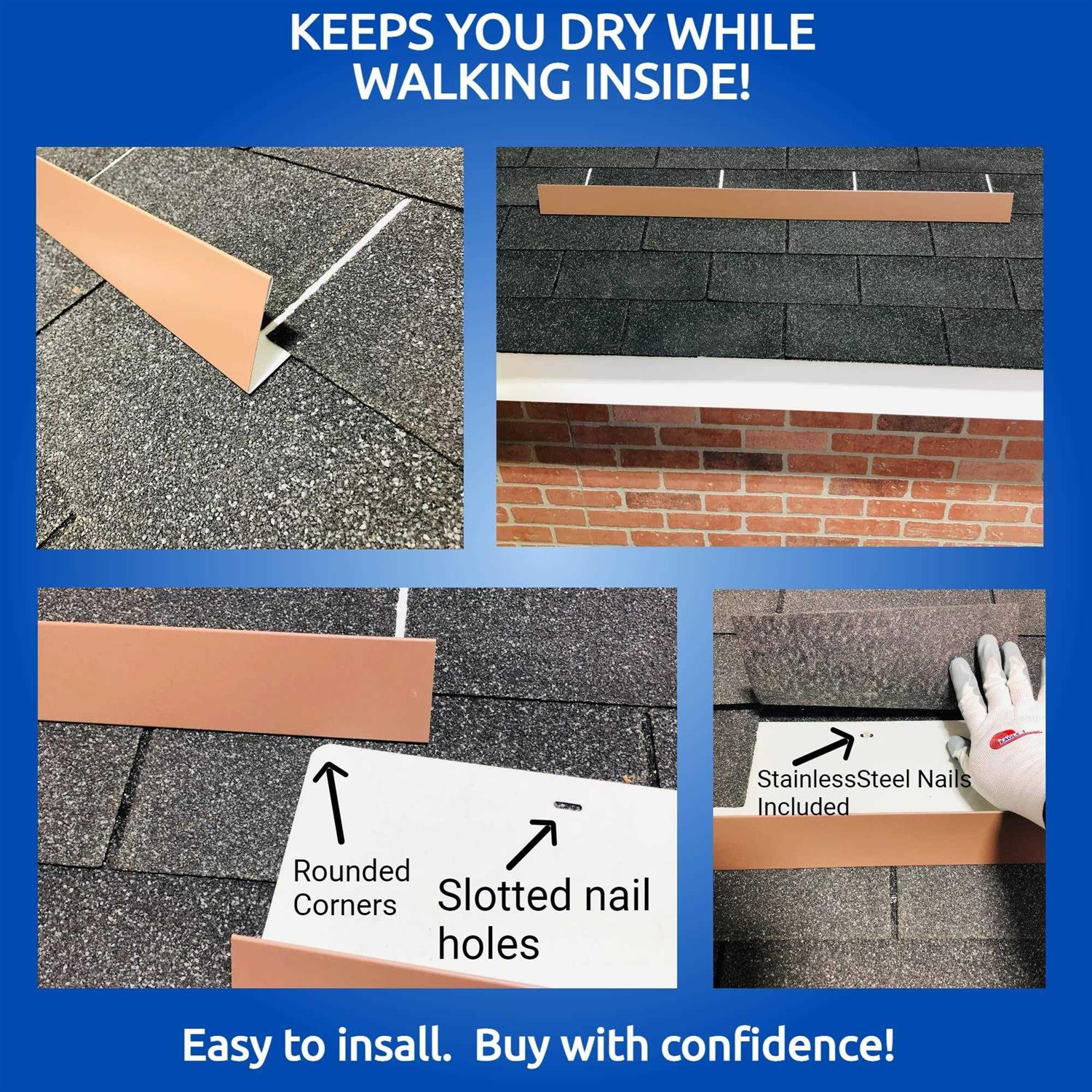 Eagle 1 Rain Gutter Valley Splash Guards, Straight or Bent Includes Screws and 1/4 Bit Driver - MT - Mrs Treak