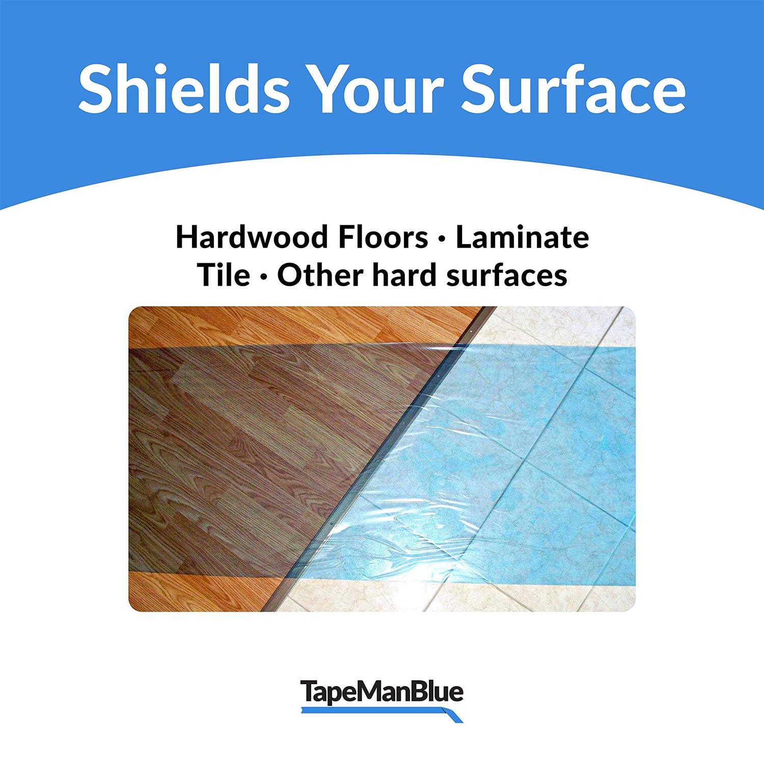 TapeManBlue Floor Protection Film Made in USA, Blue Self Adhesive Floor Protector for Moving and Construction - MT - Mrs Treak