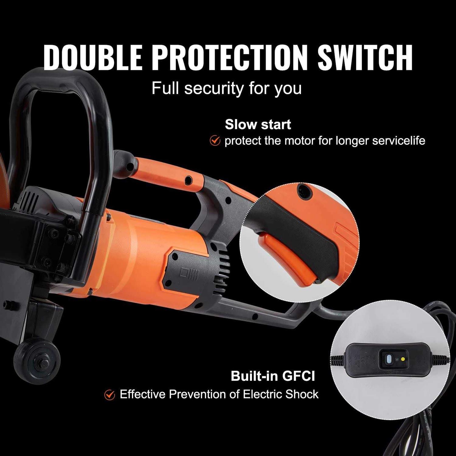 VEVOR Electric Concrete Saw, 7 Blade with 3 inch Max Cutting Depth, Wet/Dry Sawing with Blade and Tools for Granite - MT - Mrs Treak