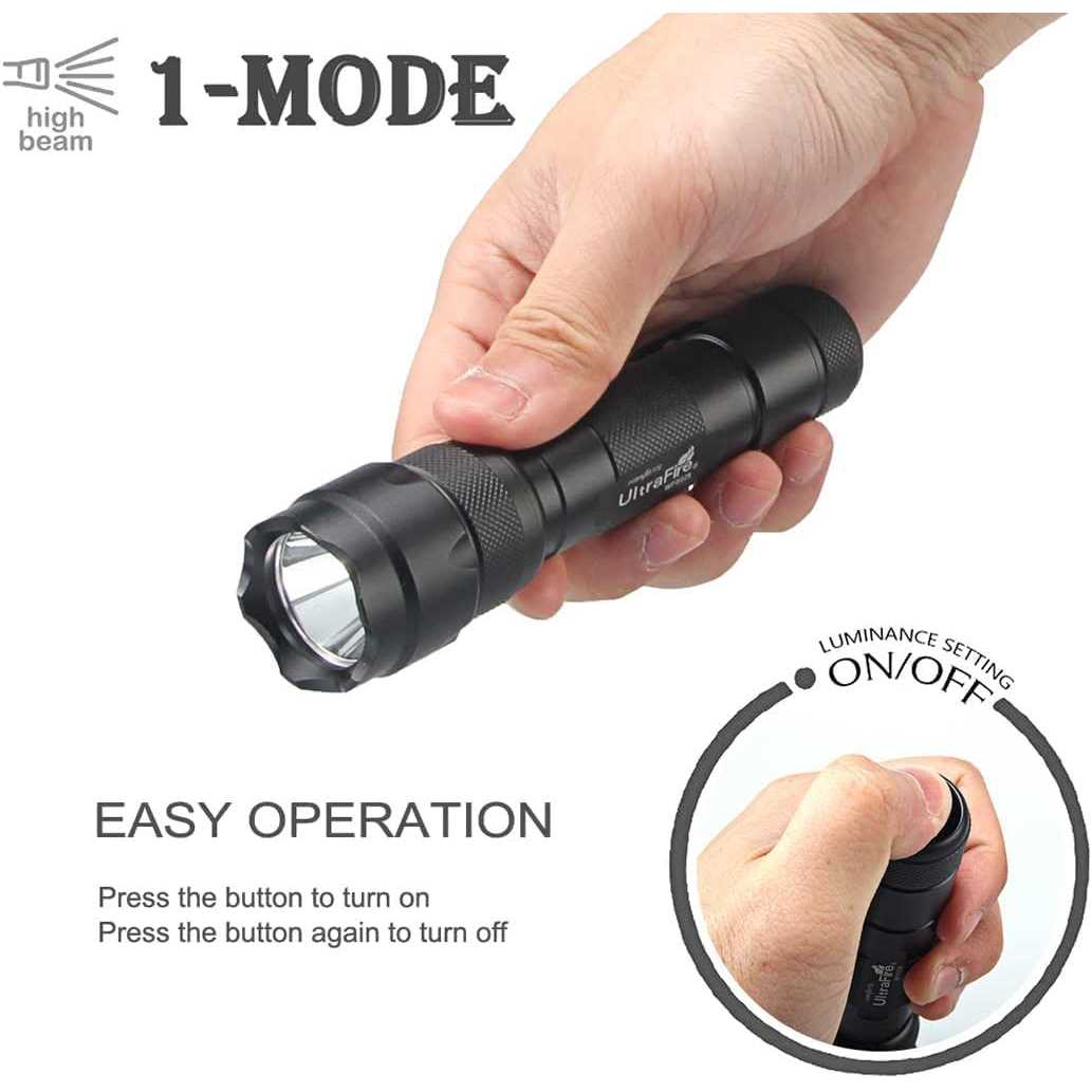 ULTRAFIRE A100 Tactical LED Flashlight Hunting Flashlight - MT - Mrs Treak