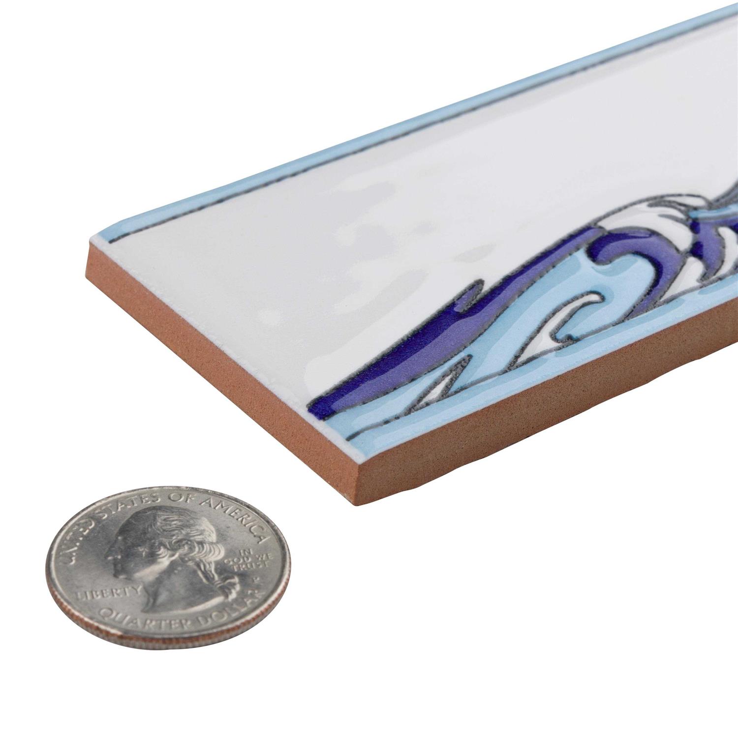 Merola Tile Tile Captain Kanagawa Wave 2 x 8 Glossy Ceramic Specialty Trim - MT - Mrs Treak