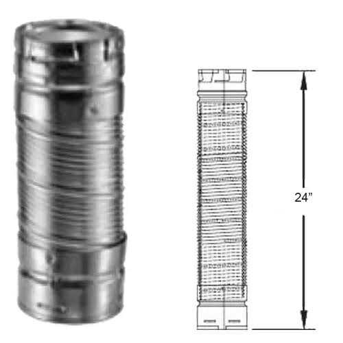DuraVent 4DV36DW Aluminum Double-Wall Flex Connector – 4 x 36 inch - MT - Mrs Treak