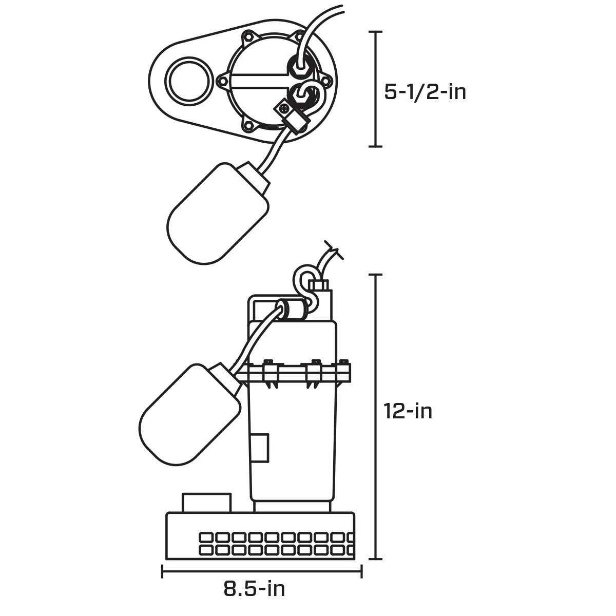 Utilitech 0.167-HP 115-Volt Thermoplastic Submersible Utility Pump 148001 - MT - Mrs Treak