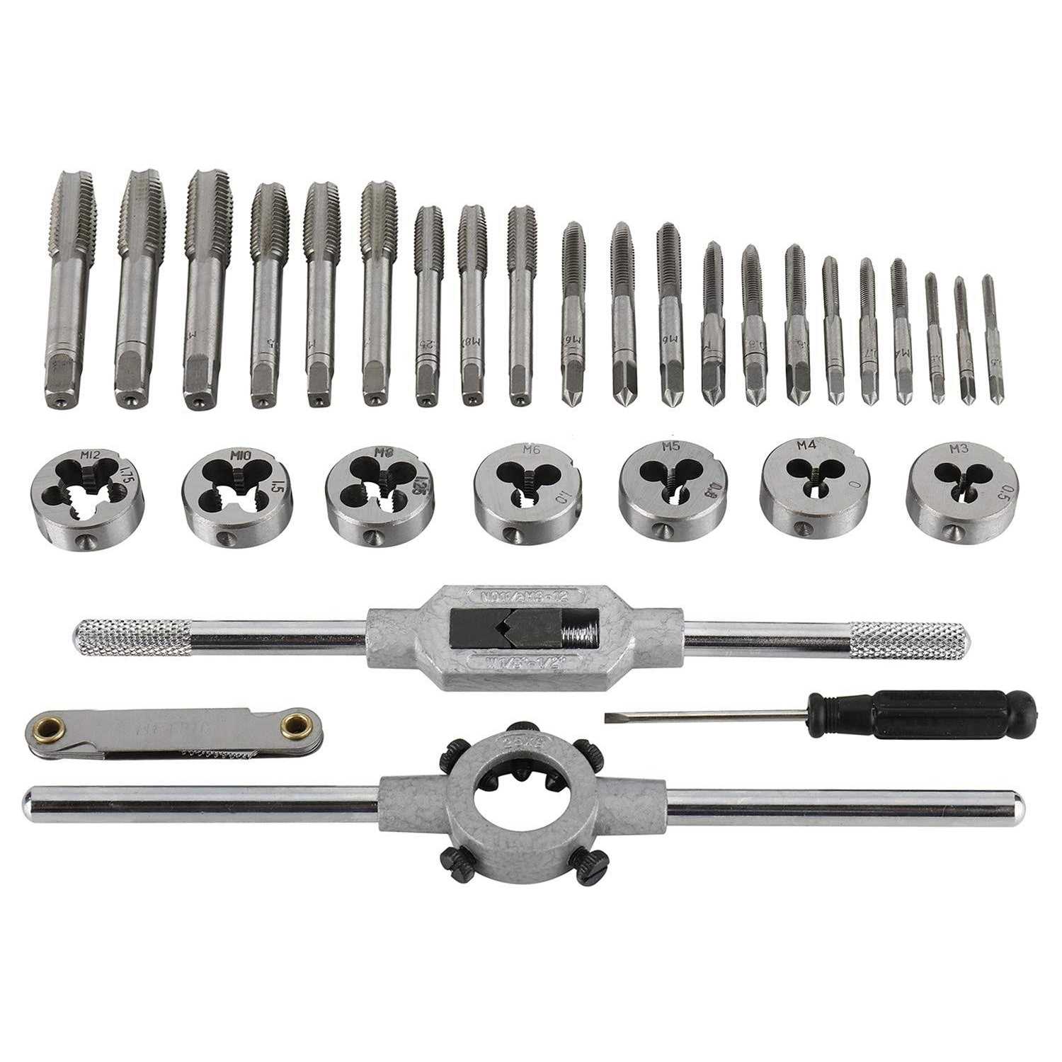 Toolly 32pcs Tap and Die Set Metric Hardened Steel Tool Set - MT - Mrs Treak