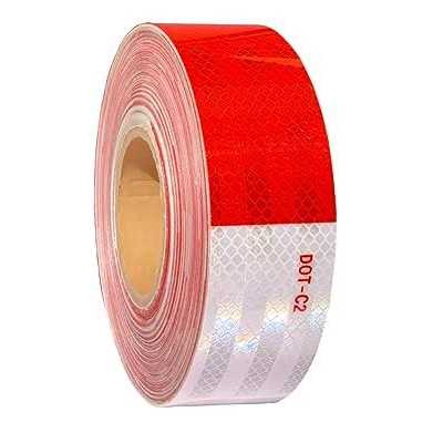 Waenlir 2 inch Reflective Safety Tape Dot-C2 Waterproof Red and White Adhesive Conspicuity Tape for Trailer - MT - Mrs Treak