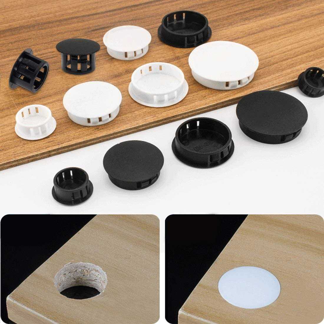 Suiwotin Hole Plugs Plastic Flush Type Hole Plugs Snap in Locking Hole Tube - MT - Mrs Treak