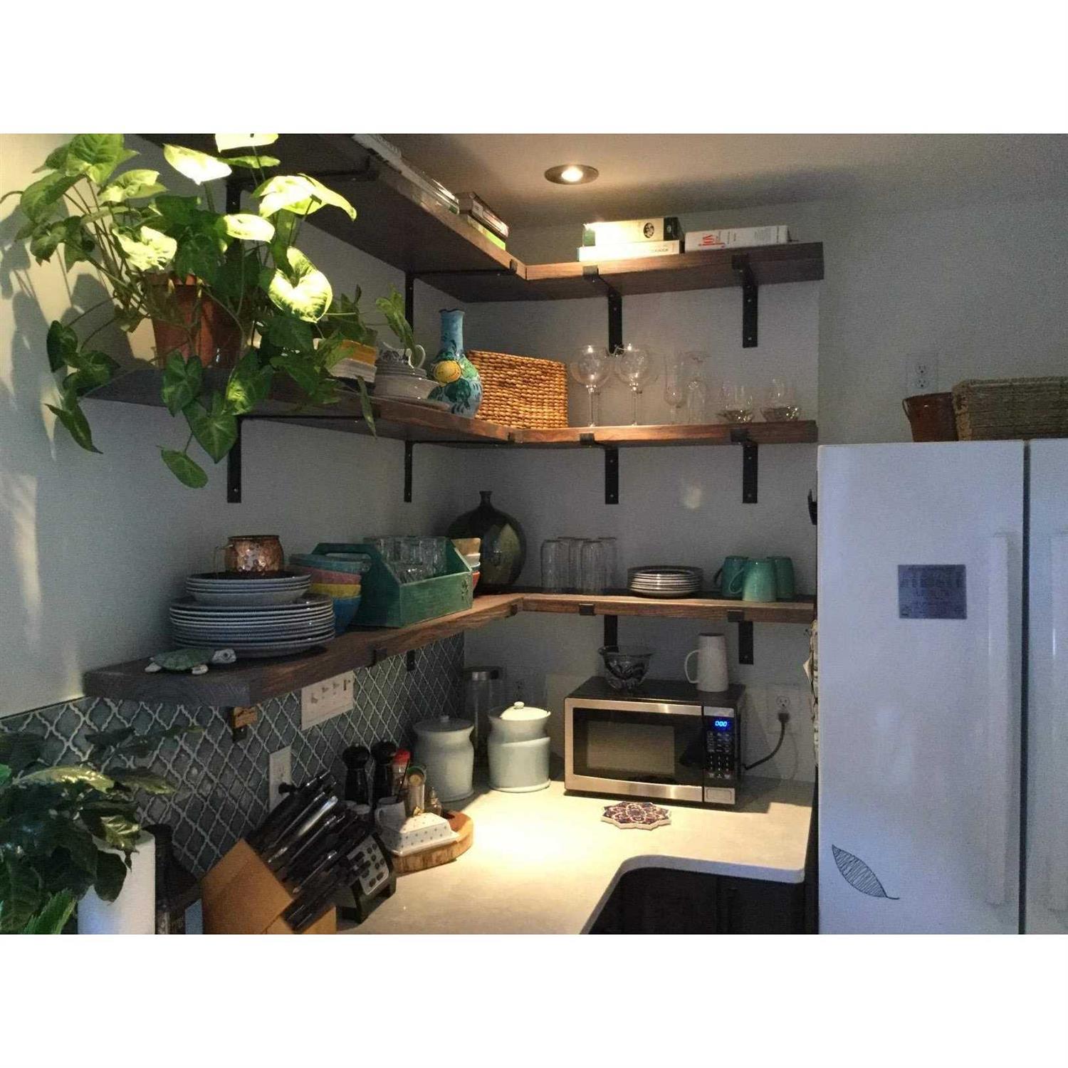 MY RUSTIC Shelf Brackets Lip Brackets for Shelves Industrial Forged Steel Floating Shelf - MT - Mrs Treak