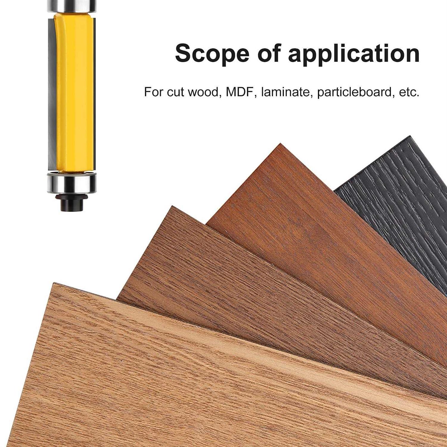 MEIGGTOOL Flush Trim Top and Bottom Bearing Router Bit 1/2-Inch Shank - MT - Mrs Treak