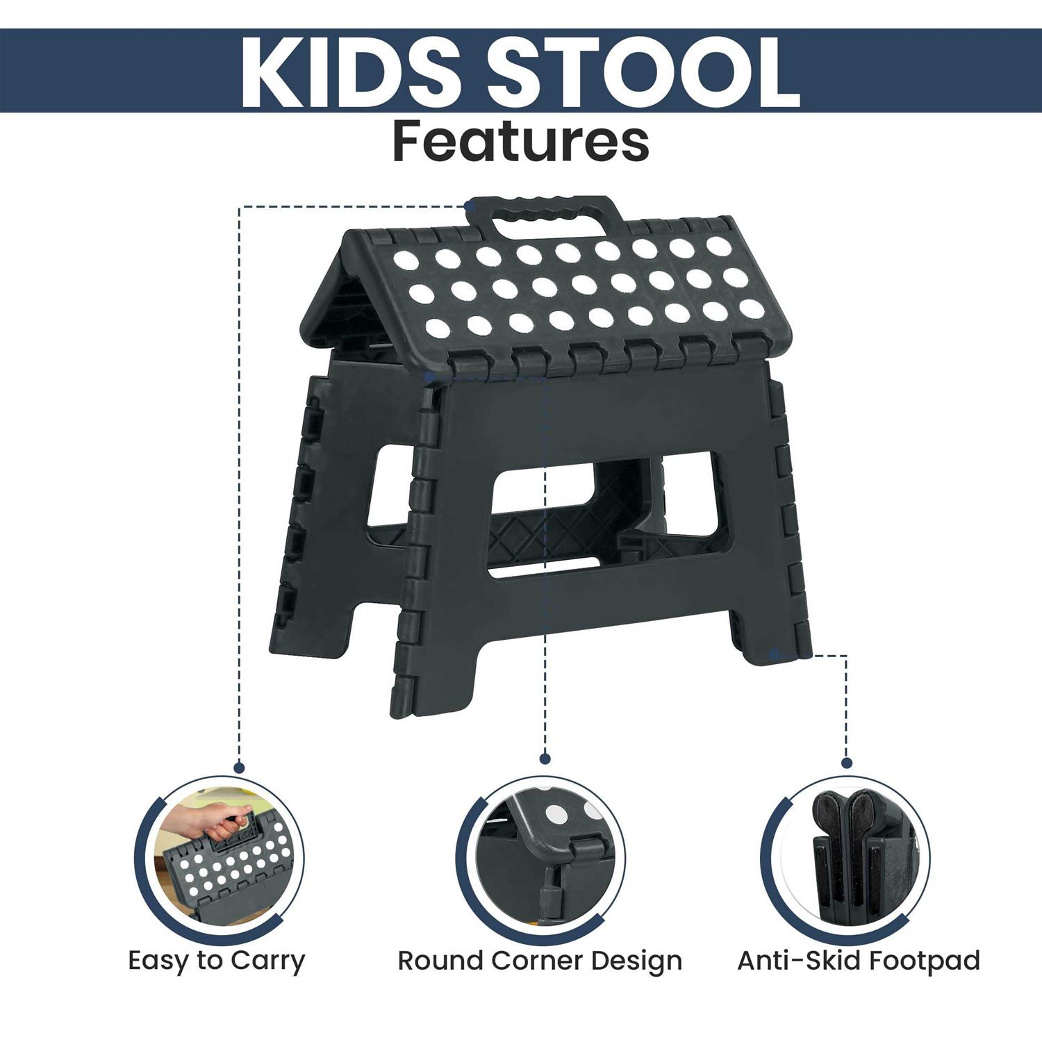 Utopia Home Foldable Step Stool for Kids 11 Inches Wide and 8 Inches Tall - MT - Mrs Treak