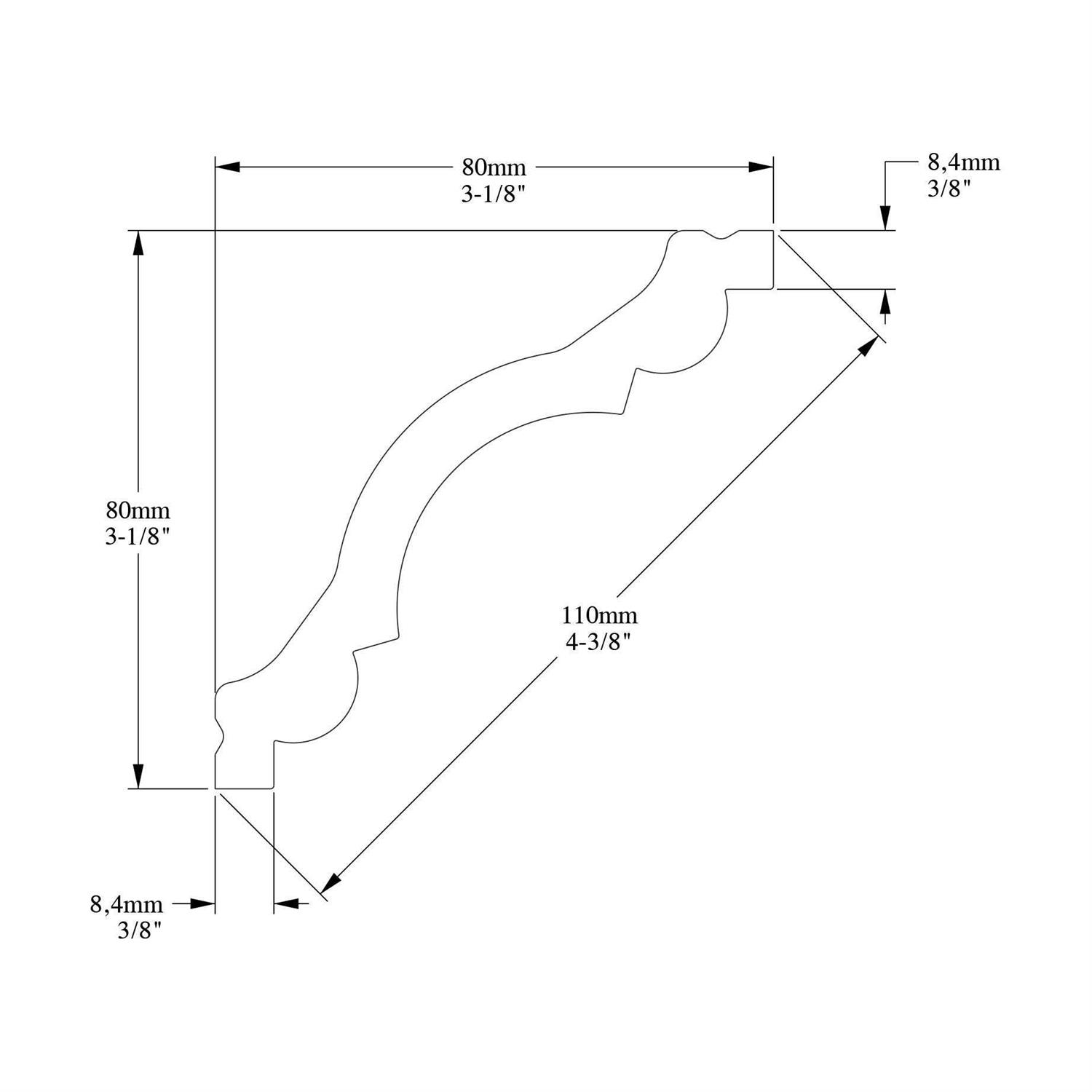 Orac Decor Luxxus Panel Molding Corner P3020A - MT - Mrs Treak