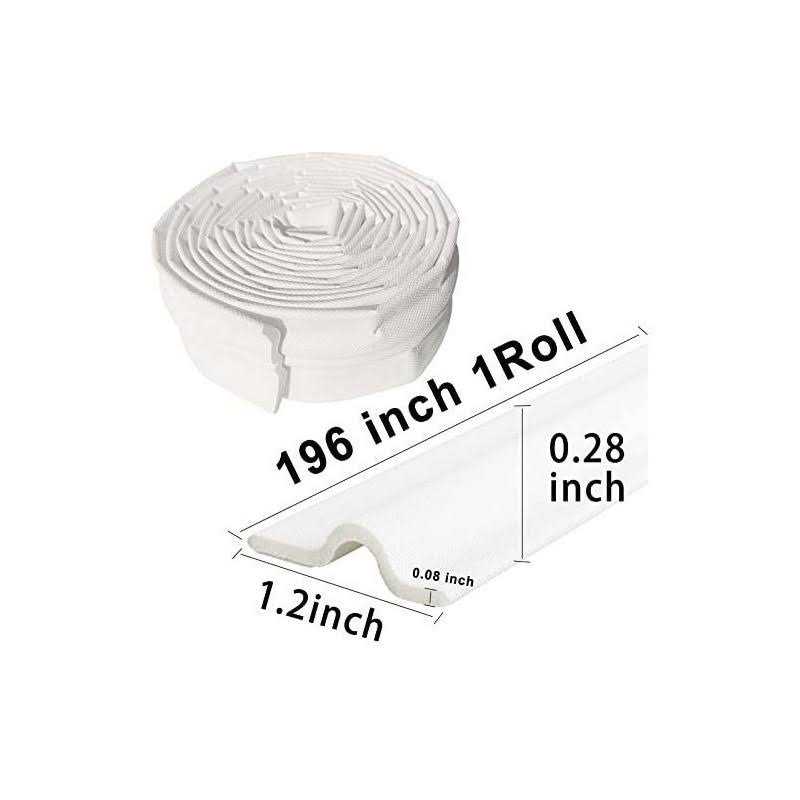Esufeir 196 Inch Window Weather Stripping Door Seal Strip for Bottom and Side of Door-White,Self Adhesive Pu Foam Weather Strip - MT - Mrs Treak