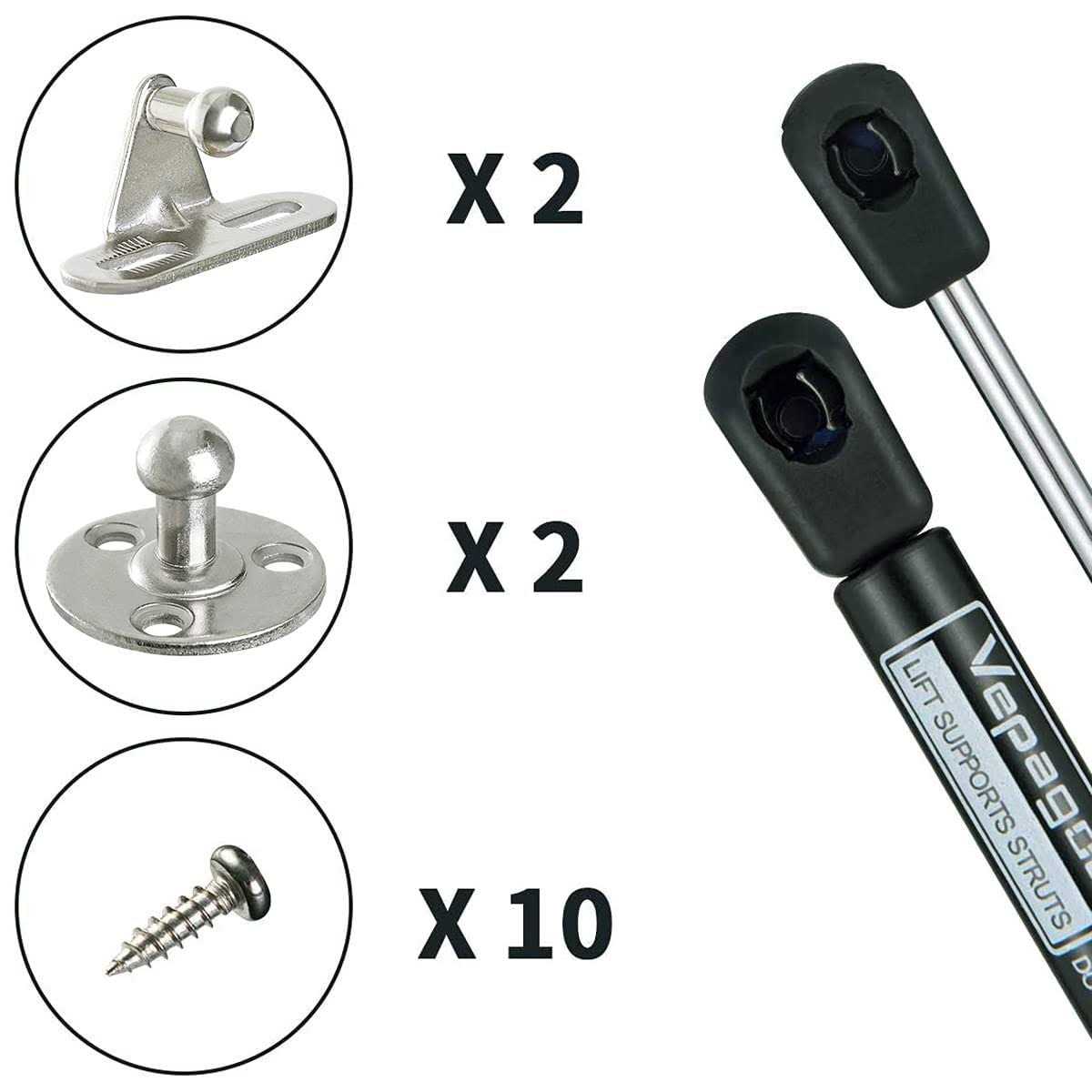 Vepagoo 10 Inches Gas Shocks Struts Lift Supports Compatible with Truck Pickup Tool Box Lid RV Door - MT - Mrs Treak