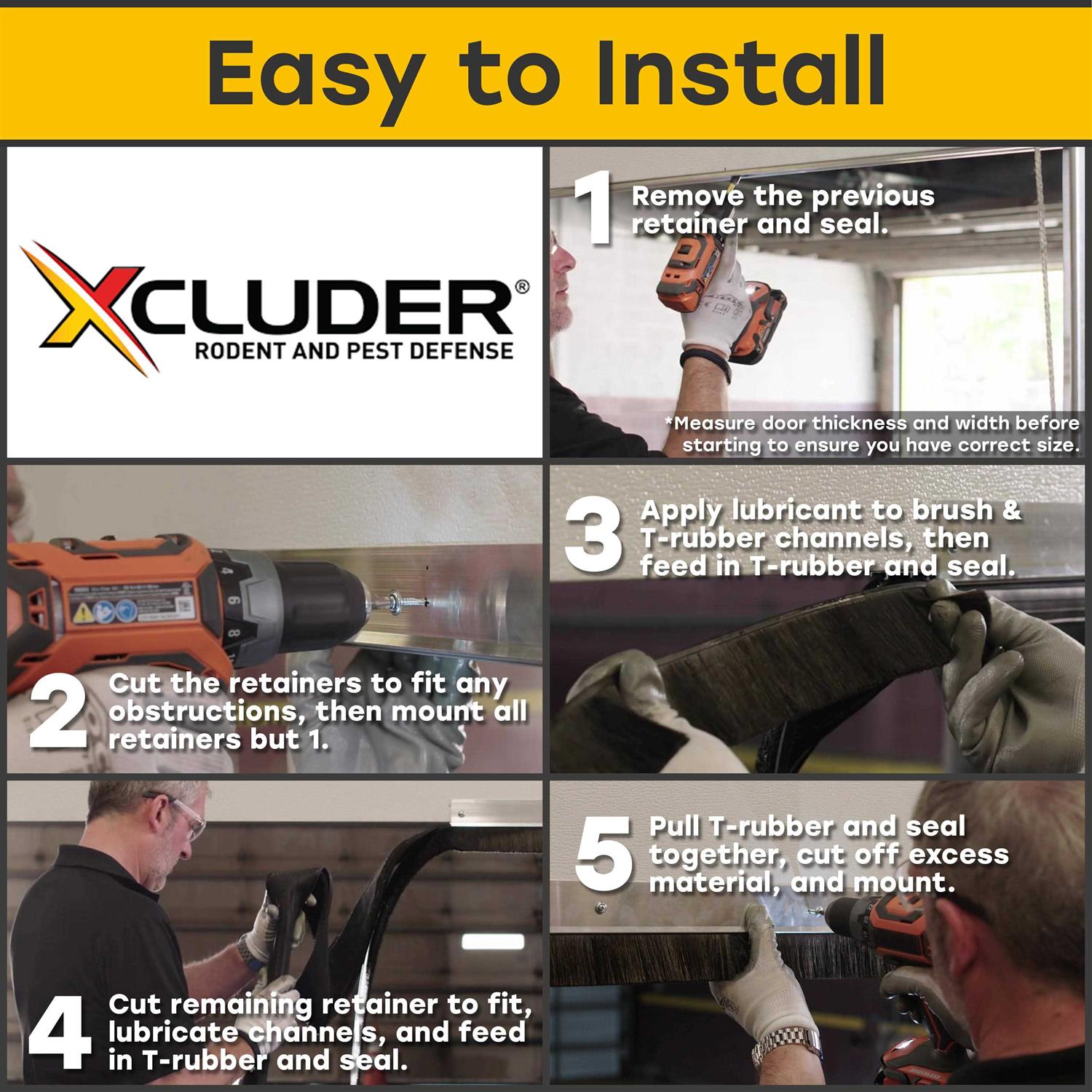 Xcluder X2 Rodent Proof Garage Door Seal Kit - MT - Mrs Treak