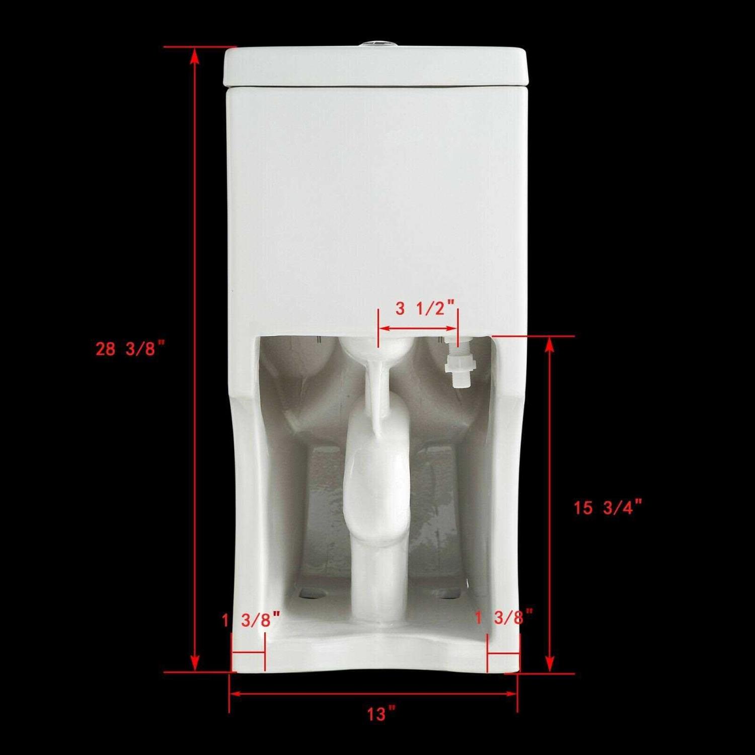 DeerValley DV-1F52812 Liberty Compact Dual-Flush One-Piece Toilet Rough-in - MT - Mrs Treak