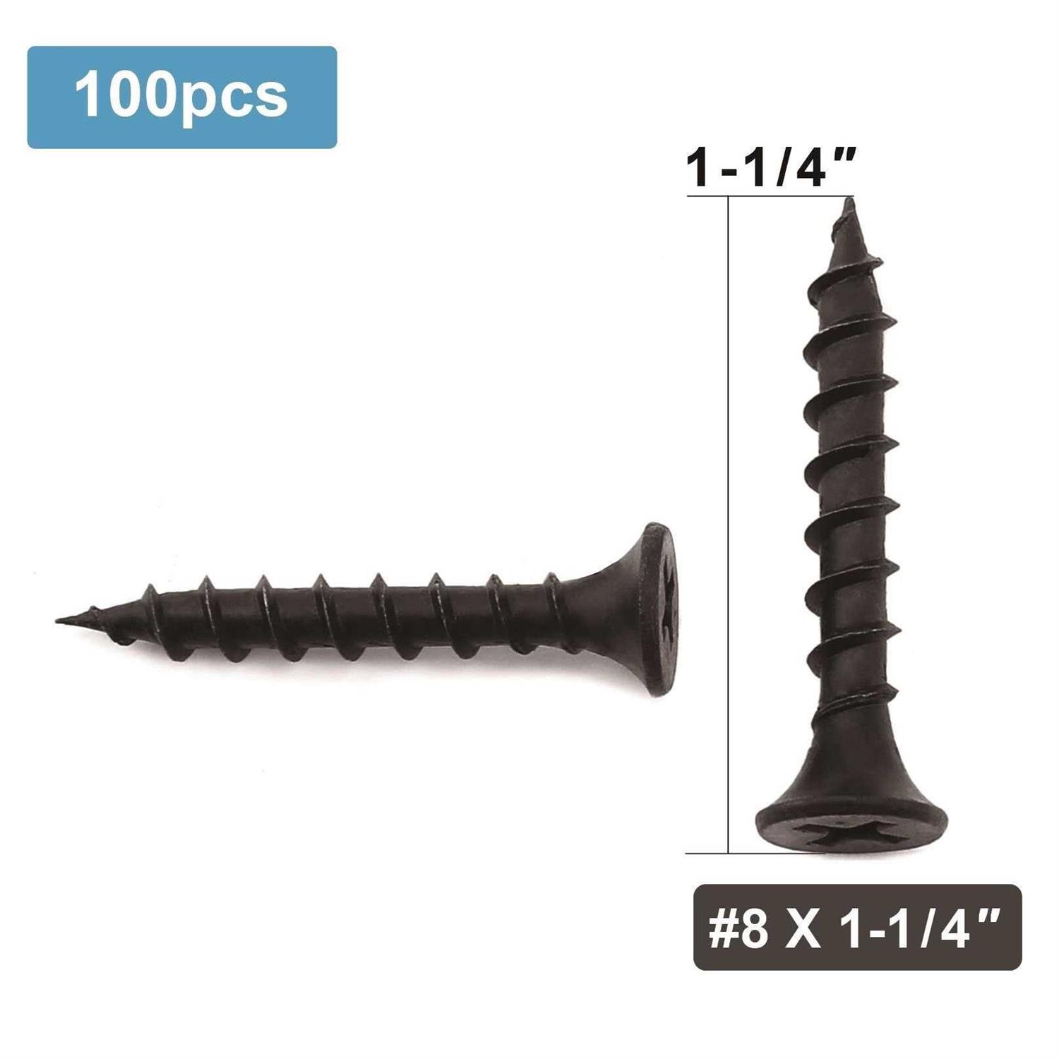 Wood Screw Black Phosphate Coated Stainless Flat Truss Head Fast Self Tapping Drywall Screws by SG TZH - MT - Mrs Treak