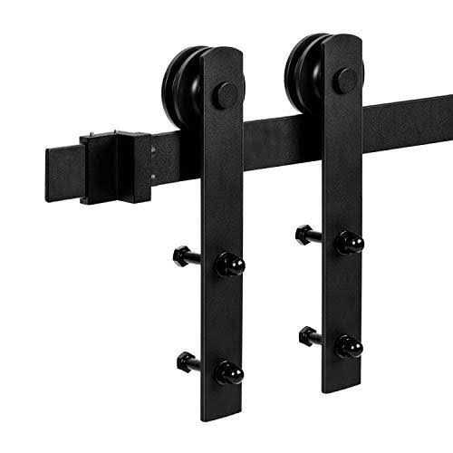Easelife 8 Ft Heavy Duty Sliding Barn Door Hardware Track Kit,Basic J Pulley,Slide Smoothly Quietly,Easy Install - MT - Mrs Treak