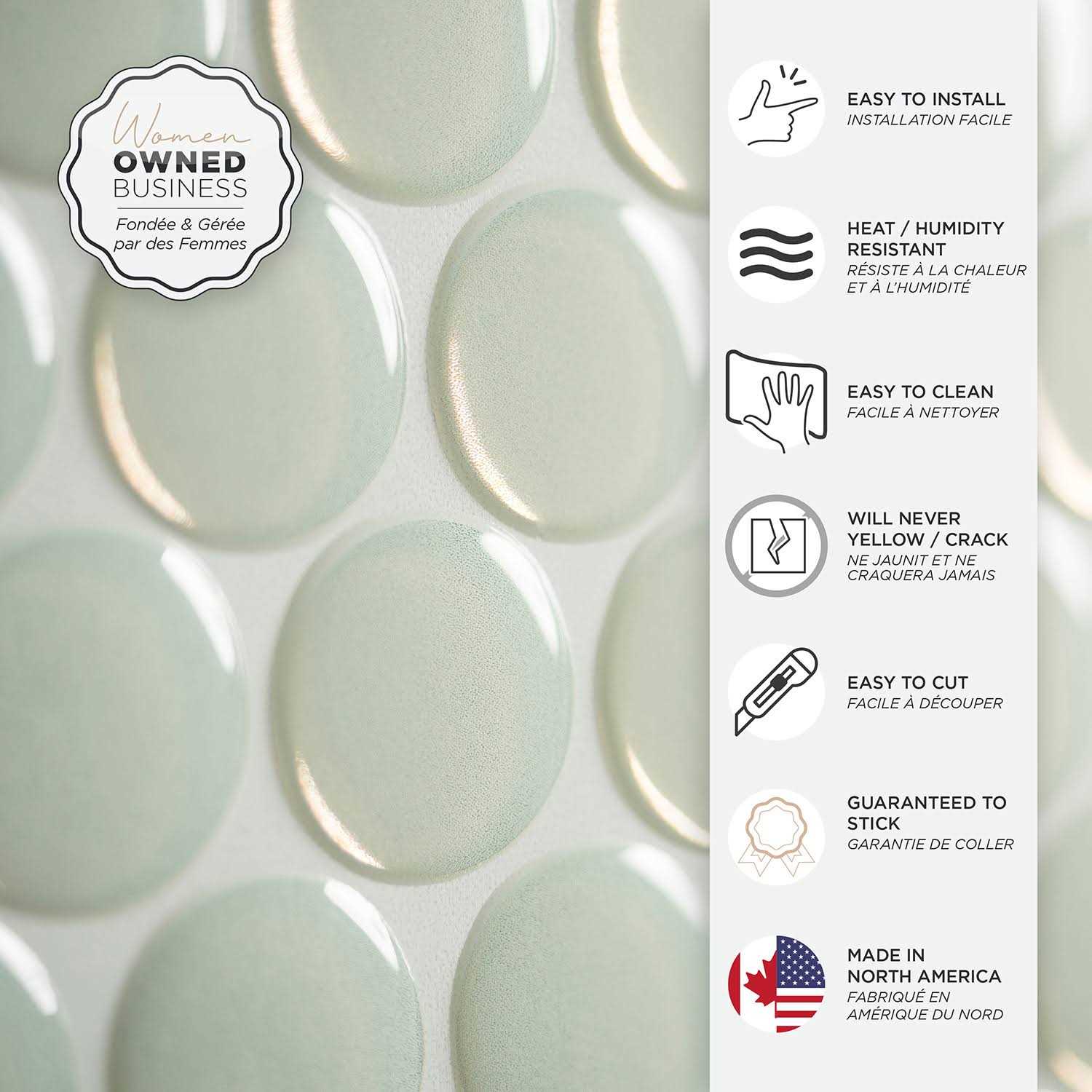 Smart Tiles Peel and Stick Backsplash Wall Tiles Hexa Walton SM1191M-04-QG - MT - Mrs Treak