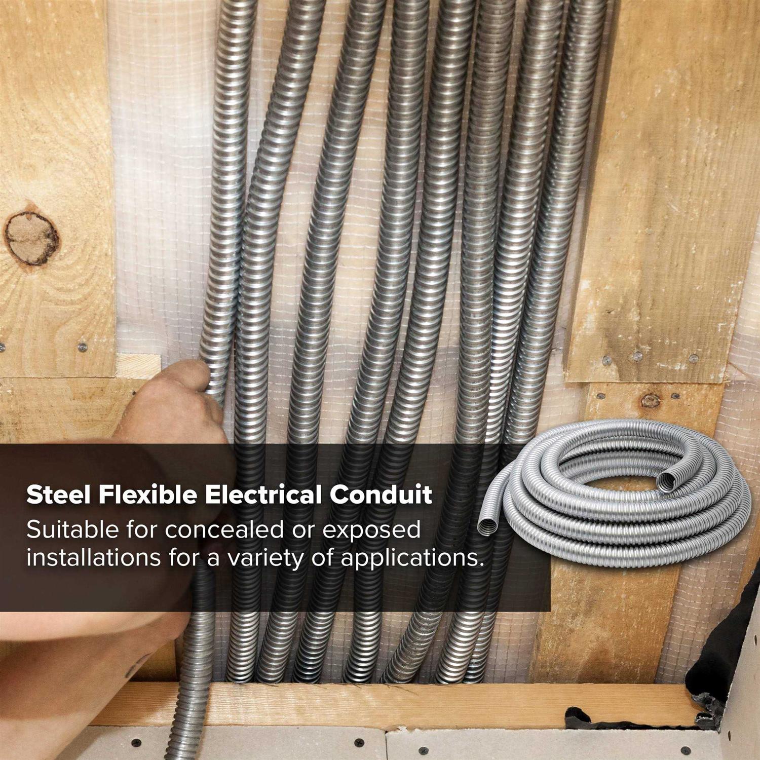 Maxxima 25 ft. Galvanized Steel Flexible Conduit - MT - Mrs Treak
