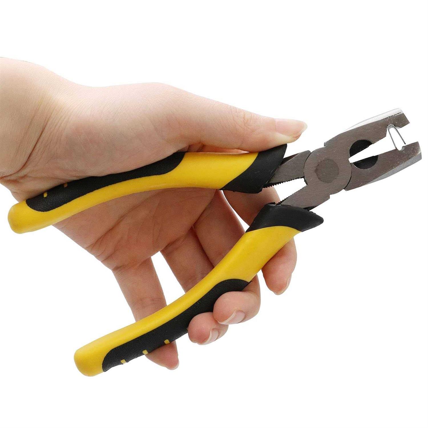 nomal Spring Loaded Hog Ring Pliers Kit with 2500pcs Hog Rings Automatic Fencing Manual Pliers Fastening Clamp Installation Equipment Tool - MT - Mrs Treak