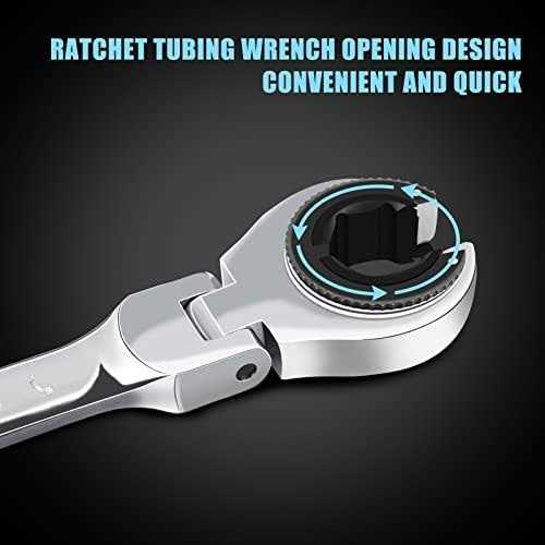 LOSCHEN Open Flex-Head Ratcheting Wrench Metric Ratcheting Spanner with 72 Teeth - MT - Mrs Treak