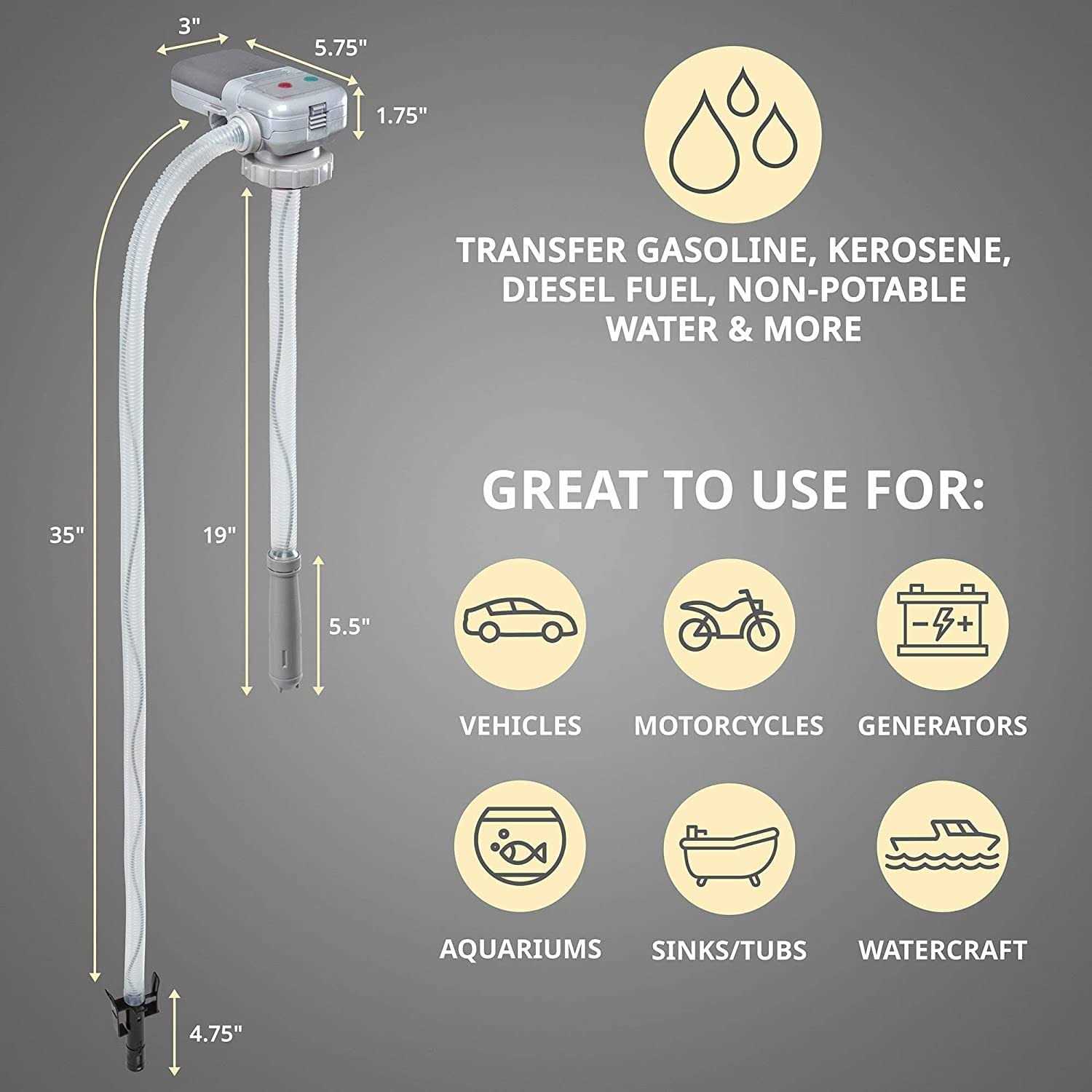 Deway Automatic Fuel Transfer Pump with Auto-Stop Aa Battery Powered - MT - Mrs Treak